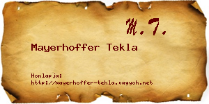 Mayerhoffer Tekla névjegykártya